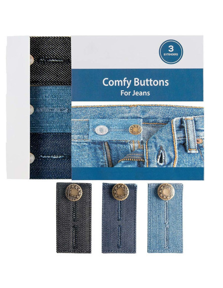 Easy Fit metal extension buttons for jeans