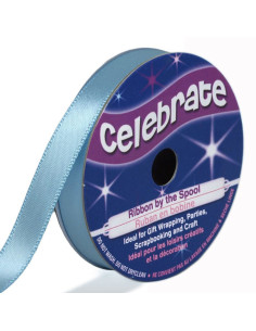 Sky blue Celebrate satin ribbon - 9 mm x 6 meters