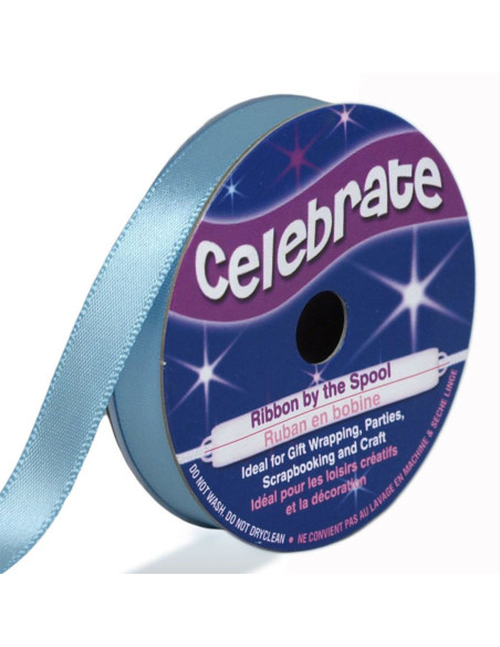 Sky blue Celebrate satin ribbon - 9 mm x 6 meters