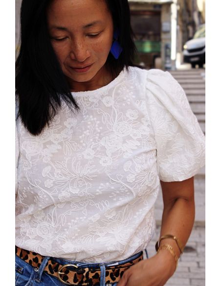 Alba white English embroidery fabric - My Dress Made