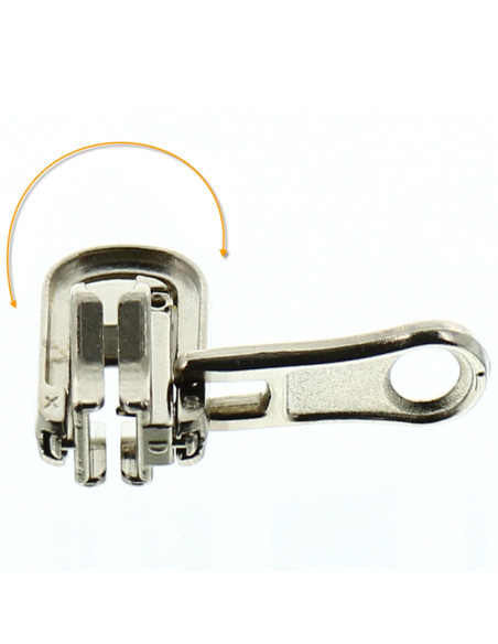 Double slider for synthetic closure 6 mm - Silver