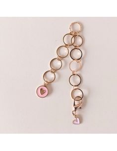 Small heart row counter chain - Pink