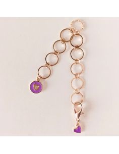 Small heart row counter chain - Purple