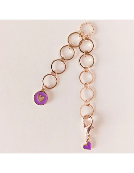 Small heart row counter chain - Purple