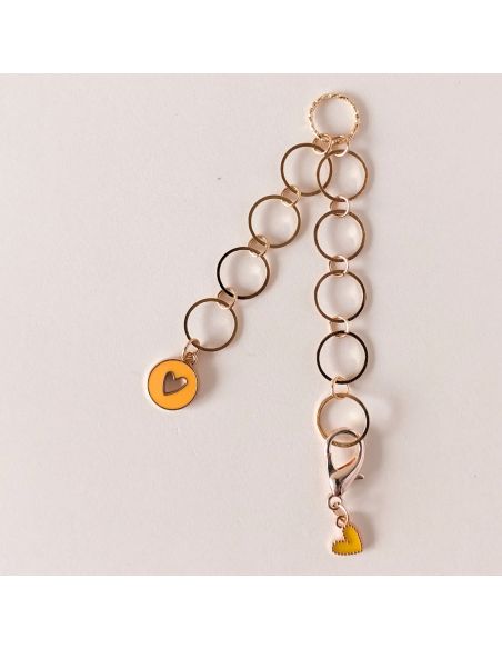 Small heart row counter chain - Yellow