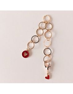 Small heart row counter chain - Red