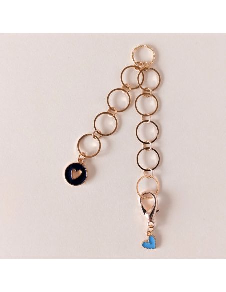 Small Heart Row Counter Chain - Blue
