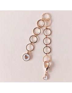 Small Heart Row Counter Chain - White