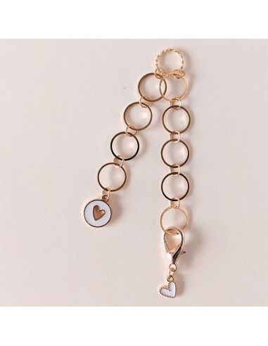 Small Heart Row Counter Chain - White