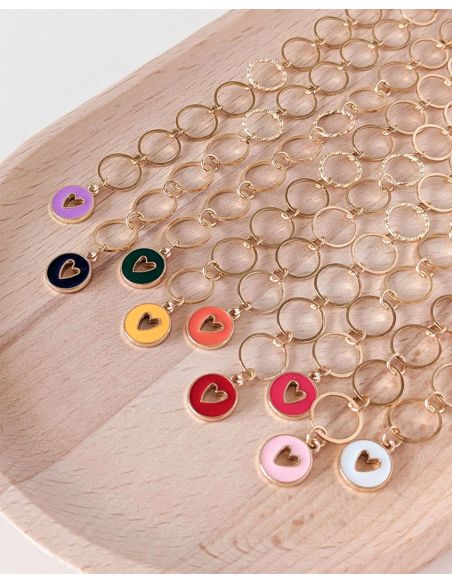 Small heart row counter chain - Pink