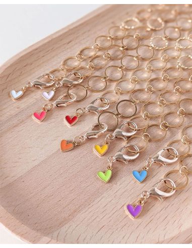 Small heart row counter chain - Pink