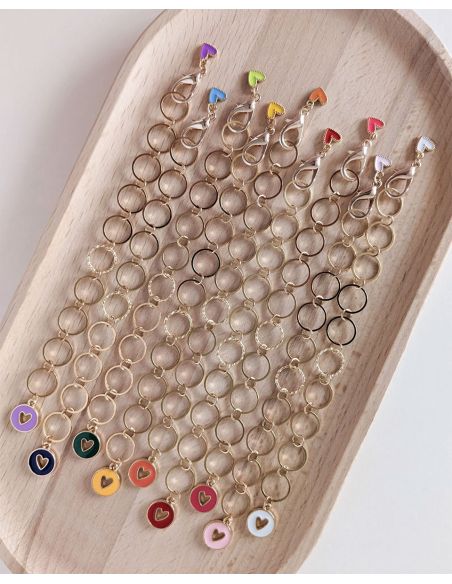 Small Heart Row Counter Chain - Blue