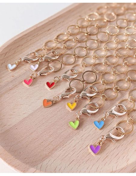 Small Heart Row Counter Chain - Blue