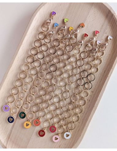 Small Heart Row Counter Chain - White
