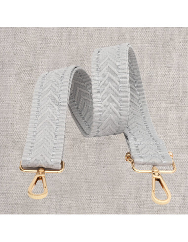 Chevron bag strap with carabiners - Gray
