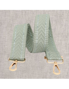 Chevron bag strap with carabiners - Sage