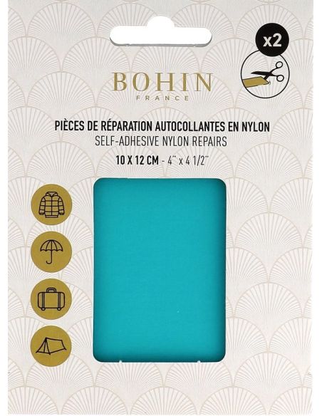 Bohin Nylon Self-Adhesive Repair Patches - Turquoise Blue