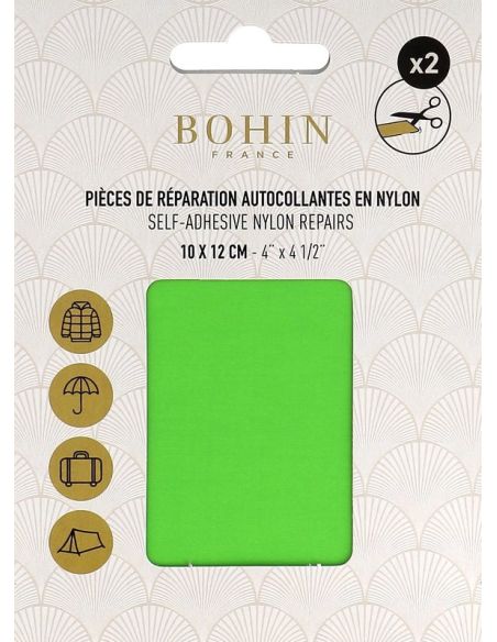 Bohin self-adhesive nylon repair patches - Apple green