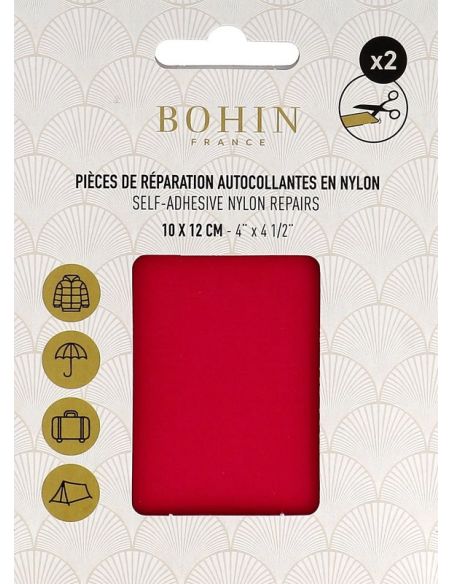 Bohin self-adhesive nylon repair patches - Fuchsia pink