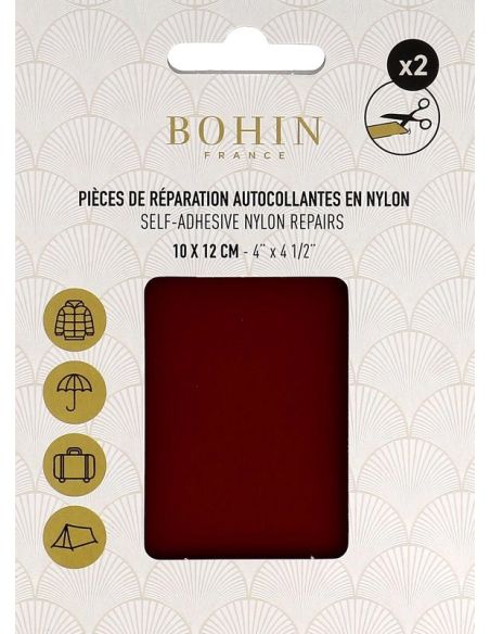 Bohin Nylon Self-Adhesive Repair Patches - Bordeaux