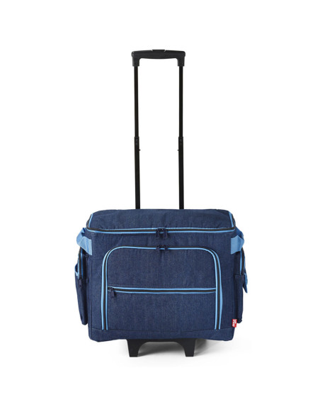 Trolley suitcase for sewing machine - Denim blue