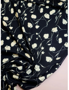 Viscose twill fabric Poppy - Black 2