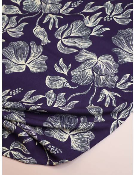 Loa Viscose Twill Fabric - Indigo