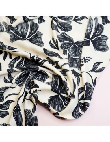 Loa viscose twill fabric - Black