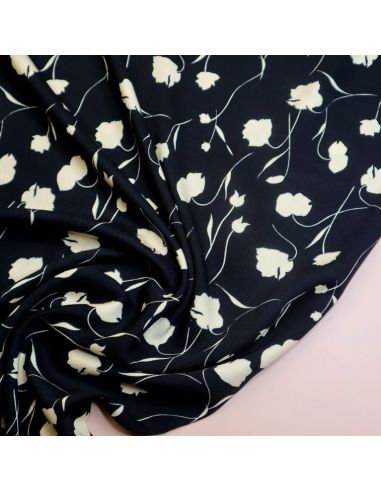 Viscose twill fabric Poppy - Black