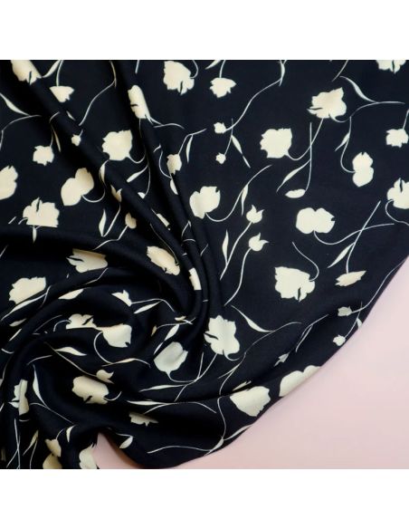 Viscose twill fabric Poppy - Black
