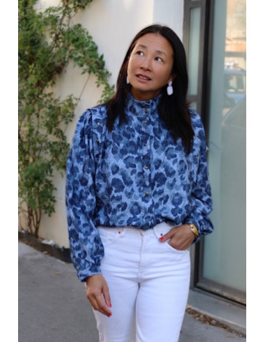 Slub Viscose Denim Leopard Fabric - My Dress Made