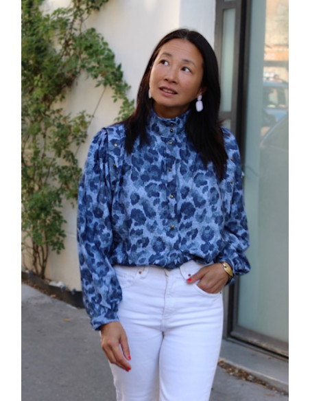 Slub Viscose Denim Leopard Fabric - My Dress Made