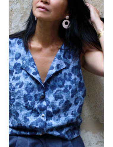 Slub Viscose Denim Leopard Fabric - My Dress Made