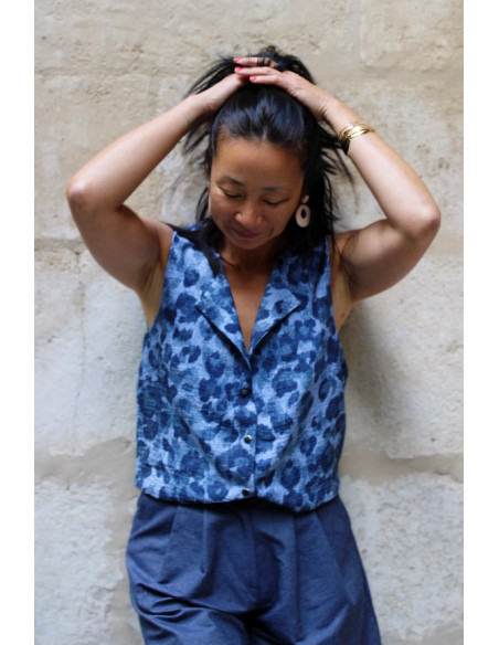 Slub Viscose Denim Leopard Fabric - My Dress Made