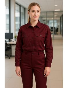 Twill workwear fabric - Wine red 2