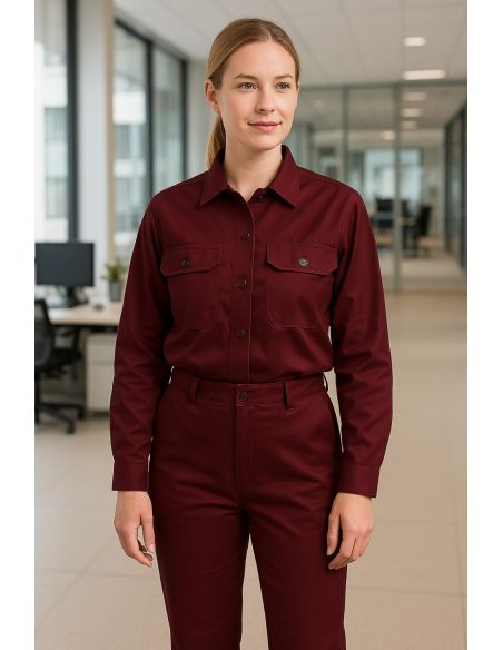 Twill workwear fabric - Wine red