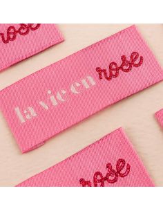 Set of 4 sew-on labels - La vie en rose 2