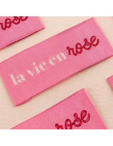 Set of 4 sew-on labels - La vie en rose