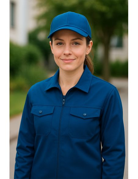 Petrol blue twill work fabric