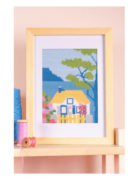 Penelope canvas kit with the cottage pattern
