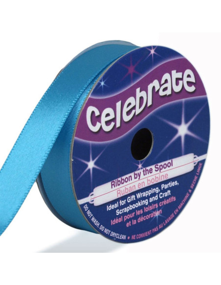 Celebrate turquoise blue satin ribbon - 13 mm x 6 meters