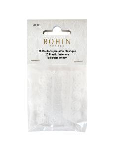 Round snap buttons to sew in transparent plastic 10 mm Bohin
