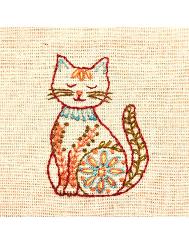 Water-soluble embroidery transfer sheets - Folk cats