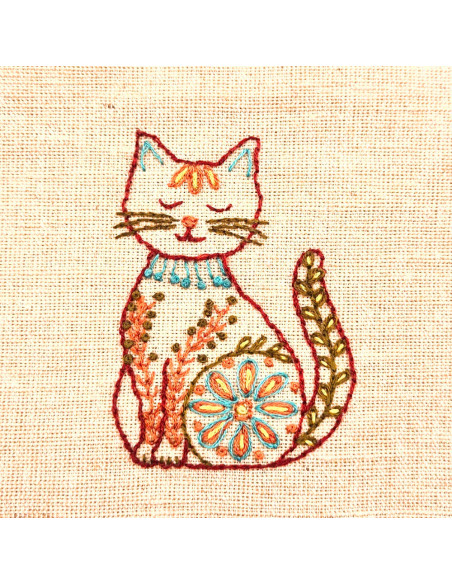 Water-soluble embroidery transfer sheets - Folk cats