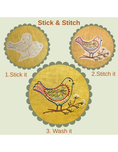 Water-soluble embroidery transfer sheets - Folk cats