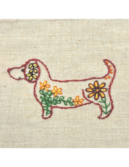 Water-soluble embroidery transfer sheets - Folk dogs