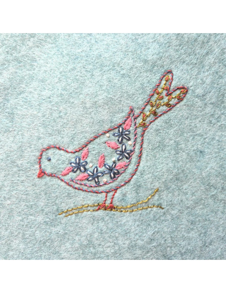 Water-soluble embroidery transfer sheets - Folk birds