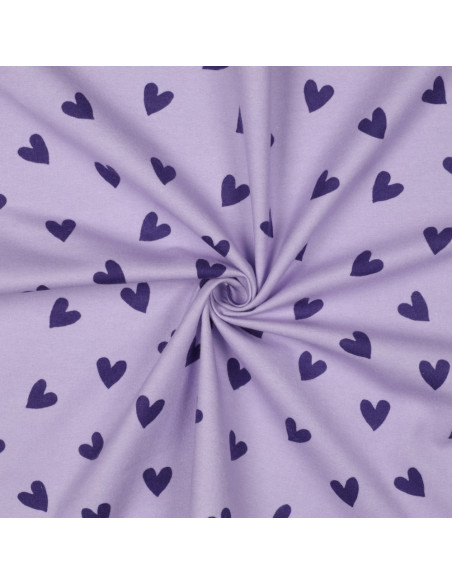 Lavender flannel fabric - Fig hearts