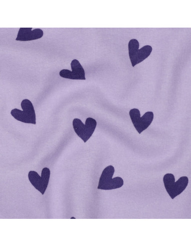 Lavender flannel fabric - Fig hearts