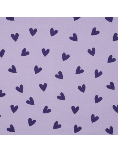 Lavender flannel fabric - Fig hearts